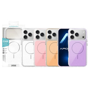 Capa acrílica com Magsafe e purpurina para iPhone 17 Pro Max - Rosa