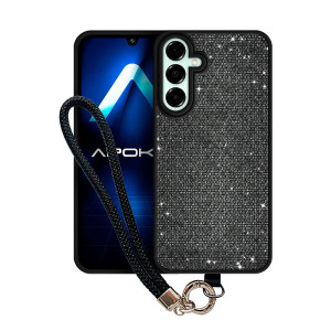 Capa com Diamantes e Correia para Samsung A16 - Azul