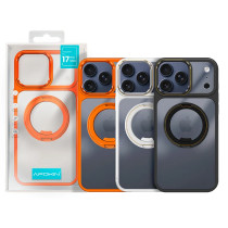 Capa Com Suporte Giratório para iPhone 16 Pro - Cinzento