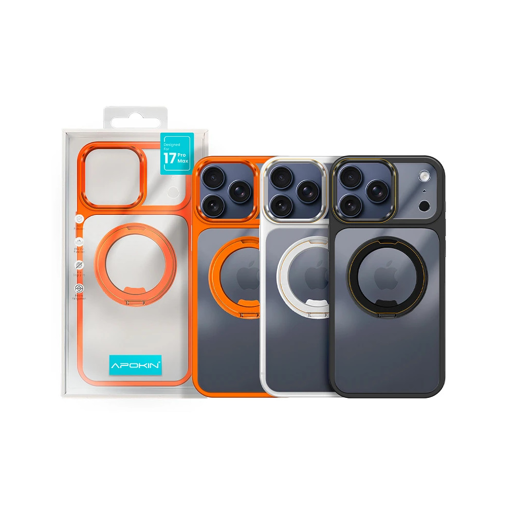 Capa Com Suporte Giratório para iPhone 16 Pro - Rosa