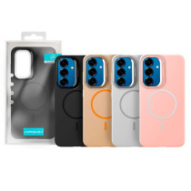 Capa Silicone Premium com Magsafe e Suporte Samsung Galaxy S25 Plus - Cinzento