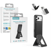 Porta-cartões em Polipele Magsafe com Suporte Preto 17736