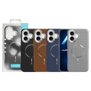 Capa Pele Textura Carbono Desportiva iPhone 17 - Cinzento