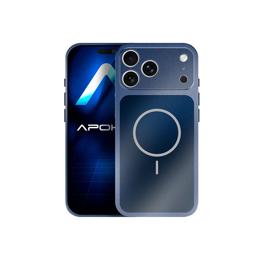 Capa Metalizada Magnética Cámara 3D para iPhone 16 - Azul