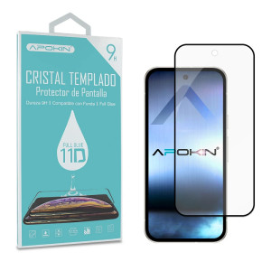 Vidro temperado Full Glue 11D Premium Google Pixel 9A Protetor de Ecrã Curvo Preto