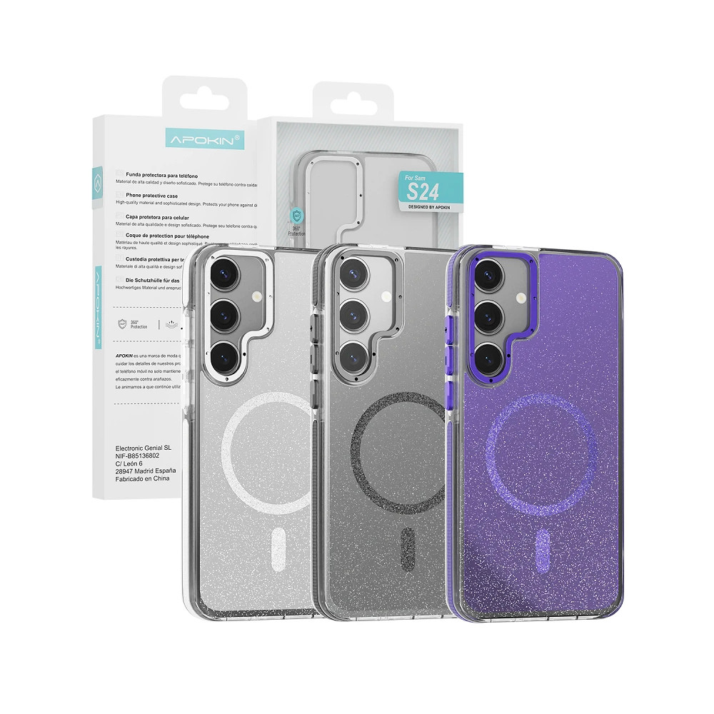 Capa com Purpurina com Magsafe para Samsung S26 em - Roxo