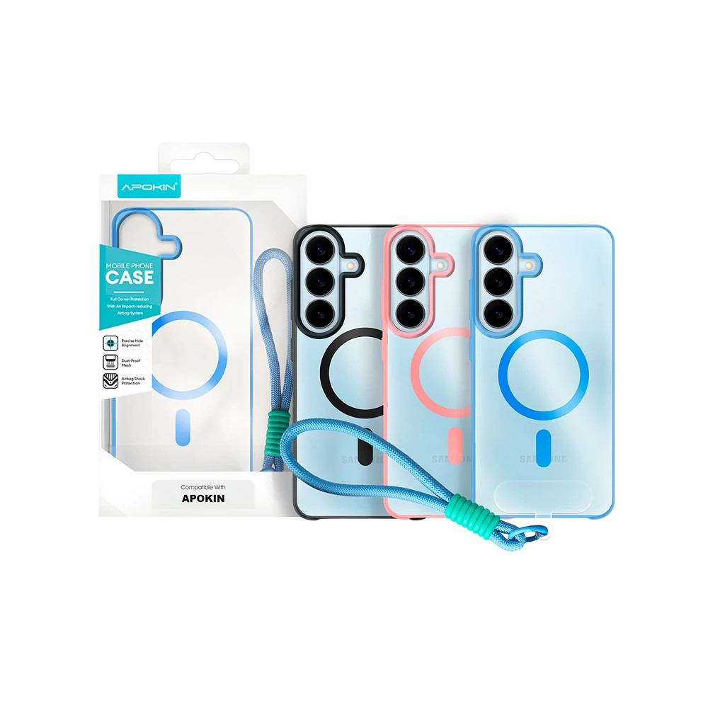 Capa de Silicone com Correia Magsafe para Samsung S26 - Cinzento