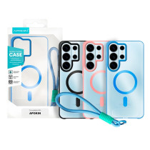 Capa de Silicone com Correia Magsafe Samsung S26 Ultra - Azul