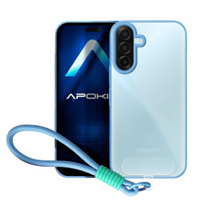 Capa de Silicone com Alça Samsung A37 - Cinzento