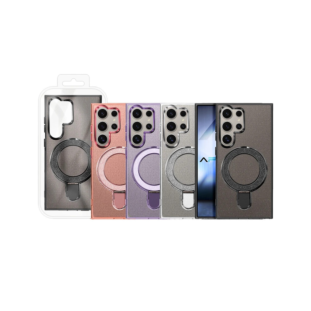 Capa Purpurina Magsafe com Anilla Magsafe Samsung S26 Ultra - Roxo