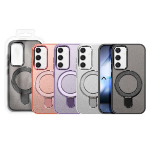 Capa Purpurina Magsafe com Anilla Magsafe Samsung S26 - Preto