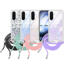 Capa Gel transparente com Cordão Samsung Galaxy A37 - Lilás