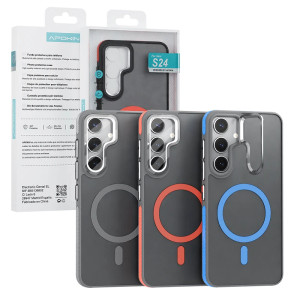 Capa Magsafe Smoked Com Tampa da Câmara Samsung S26 Ultra - Vermelho