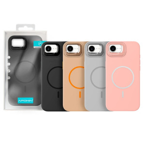 copy of Capa de Silicone Premium com Magsafe e Suporte iPhone 16E - Rosa