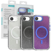 copy of Capa Purpurina com Magsafe Apokin iPhone 16e - Prateado