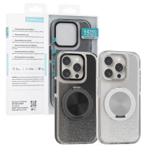 copy of Capa Purpurina com suporte a Apokin 360 iPhone 16e - Prateado