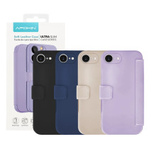 copy of Capa cobertura de couro de silicone iPhone 16e - Preto