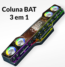 Coluna BAT Bluetooth com relógio e alarme